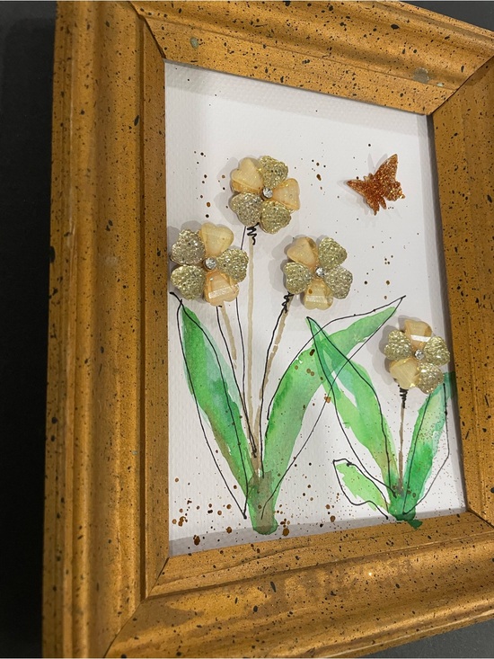 Hand Crafted Other - Vintage 3D framed watercolor art